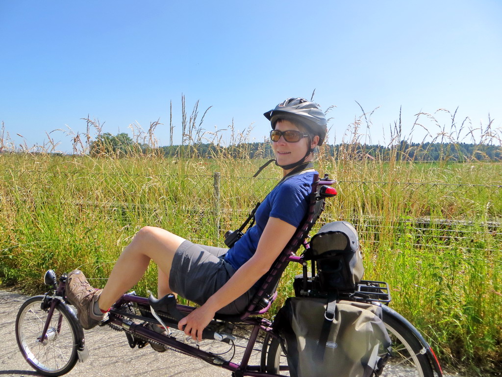 Touring on a recumbent bicycle 