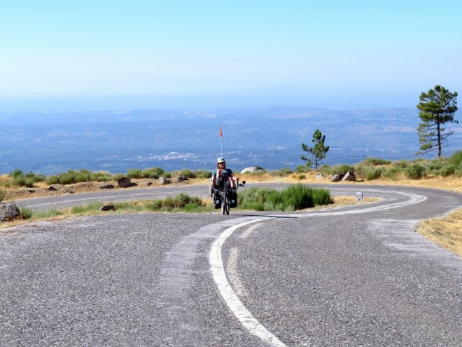 Cycling uphill to Serra da Estrela