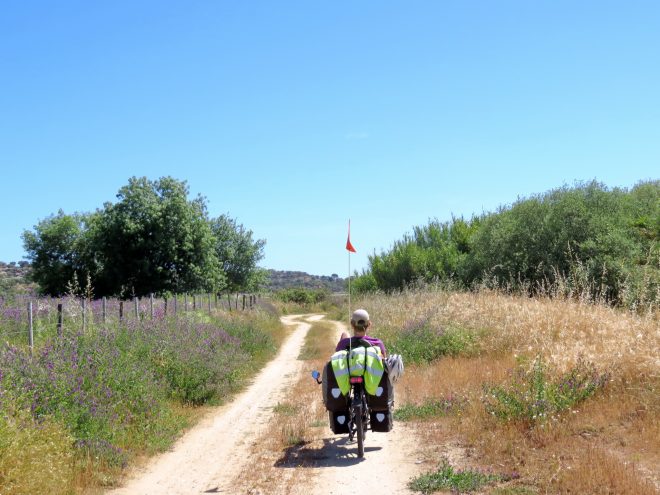Cycling on a small dirt road in Portugal