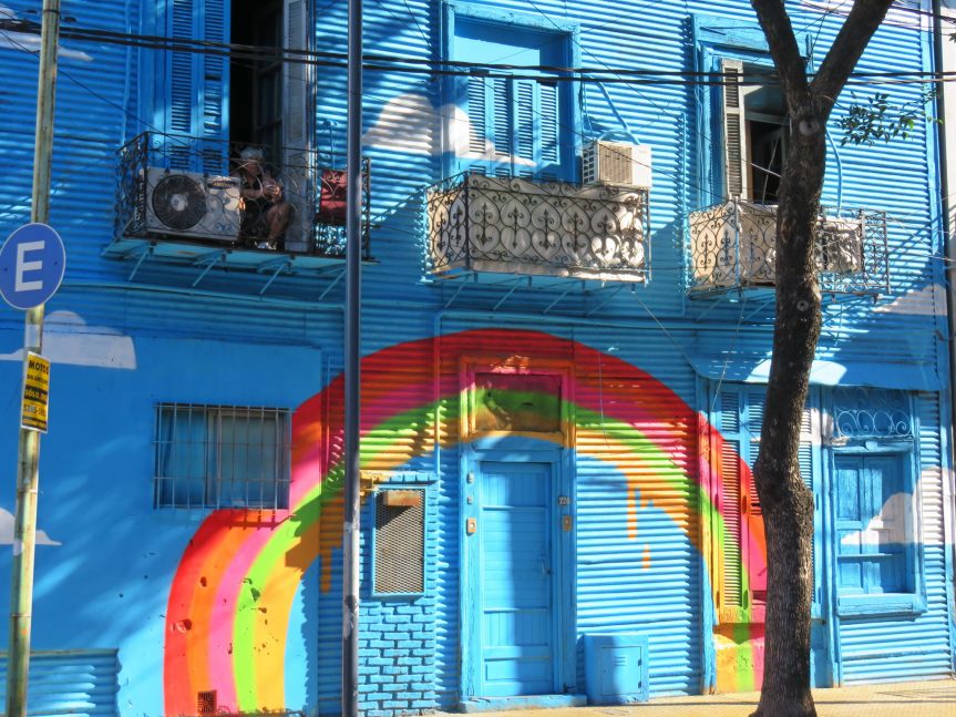 Colourful house in Retiro neighbourhood in Buenos Aires.
