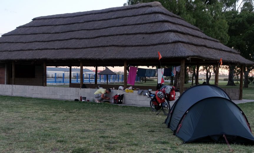 Camping in municipal park of Daireaux, Argentina